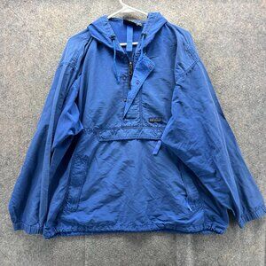 Vintage Patagonia Jacket Mens Large Blue Zip Rain Coat Windbreaker Hooded Anorak